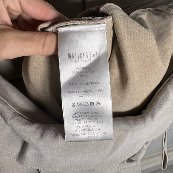 Maticevski Taupe Destined Wrap Pants Draped Asymmetrical Stylish‎ Designer - Picture 9 of 13